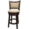 Contemporary Home Living Swivel Seat Upholstered Barstool - 38" - Set of 2 - Walnut Brown and Beige